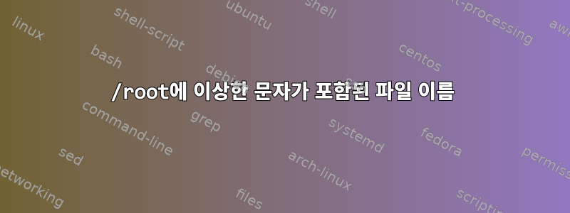 /root에 이상한 문자가 포함된 파일 이름