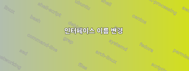 인터페이스 이름 변경