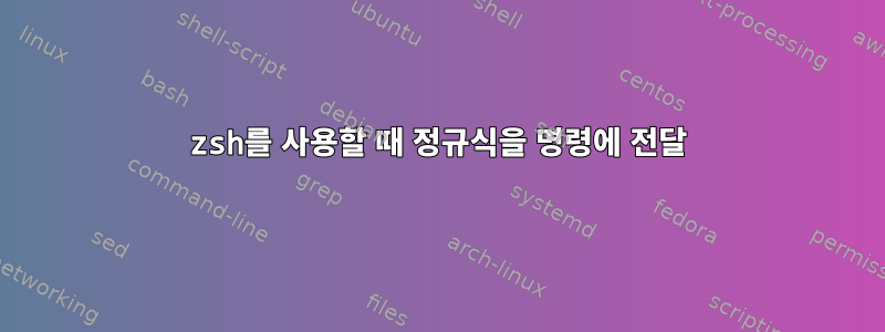 zsh를 사용할 때 정규식을 명령에 전달