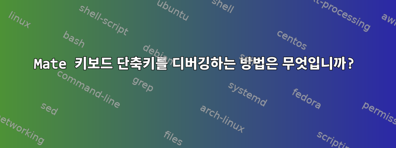 Mate 키보드 단축키를 디버깅하는 방법은 무엇입니까?