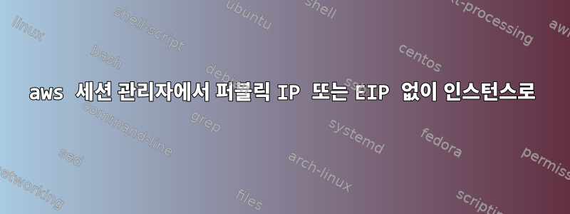 aws 세션 관리자에서 퍼블릭 IP 또는 EIP 없이 인스턴스로