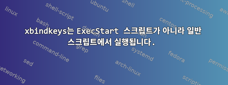 xbindkeys는 ExecStart 스크립트가 아니라 일반 스크립트에서 실행됩니다.