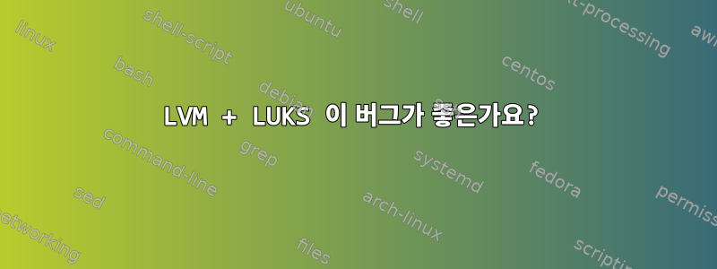 LVM + LUKS 이 버그가 좋은가요?