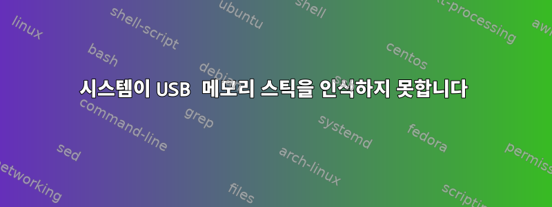 시스템이 USB 메모리 스틱을 인식하지 못합니다