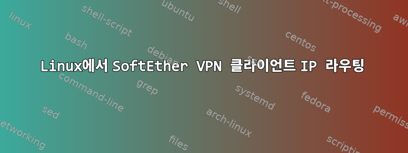 Linux에서 SoftEther VPN 클라이언트 IP 라우팅