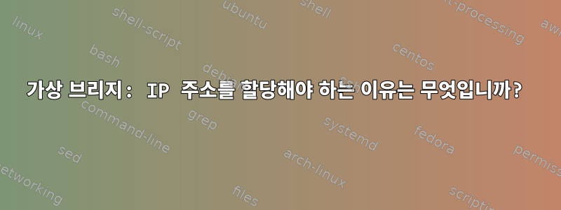 가상 브리지: IP 주소를 할당해야 하는 이유는 무엇입니까?