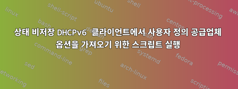 상태 비저장 DHCPv6 클라이언트에서 사용자 정의 공급업체 옵션을 가져오기 위한 스크립트 실행