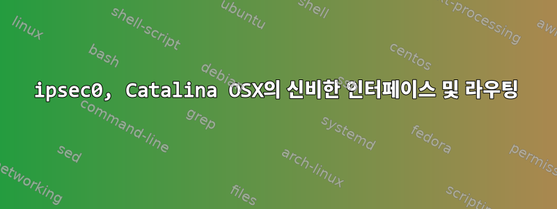 ipsec0, Catalina OSX의 신비한 인터페이스 및 라우팅