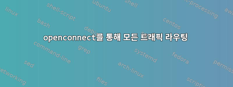 openconnect를 통해 모든 트래픽 라우팅