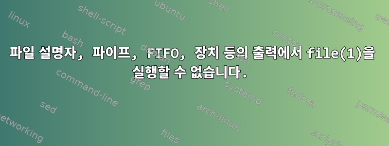 파일 설명자, 파이프, FIFO, 장치 등의 출력에서 ​​file(1)을 실행할 수 없습니다.