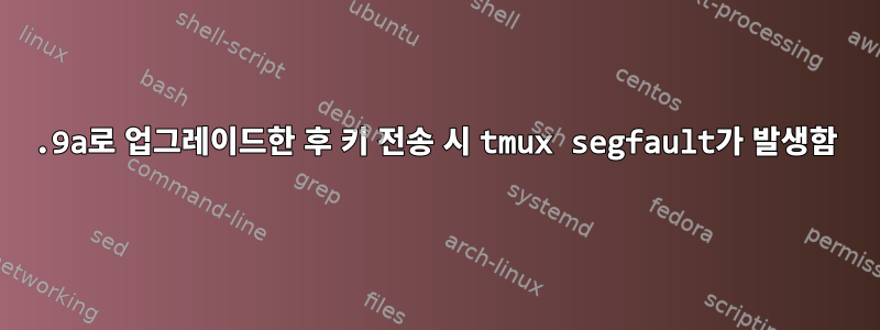 2.9a로 업그레이드한 후 키 전송 시 tmux segfault가 발생함