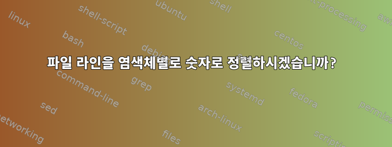 파일 라인을 염색체별로 숫자로 정렬하시겠습니까?