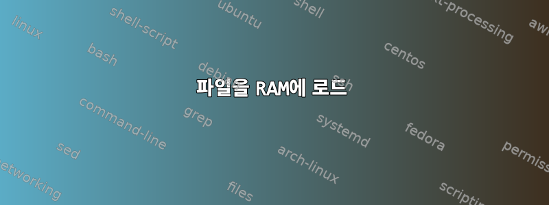 파일을 RAM에 로드