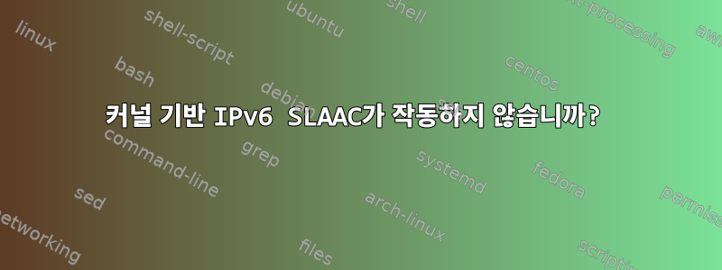 커널 기반 IPv6 SLAAC가 작동하지 않습니까?