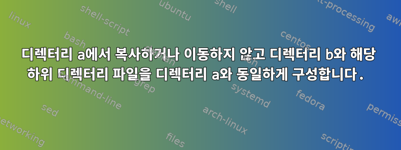 디렉터리 a에서 복사하거나 이동하지 않고 디렉터리 b와 해당 하위 디렉터리 파일을 디렉터리 a와 동일하게 구성합니다.