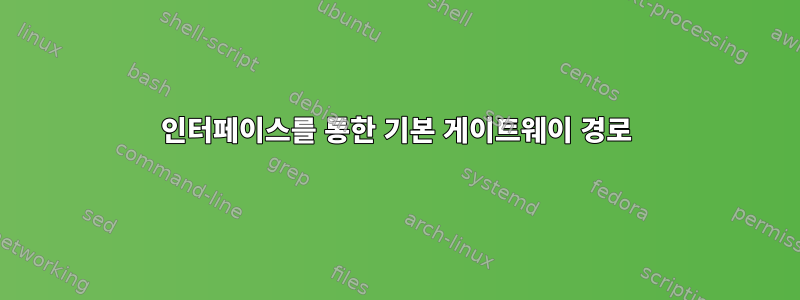 인터페이스를 통한 기본 게이트웨이 경로