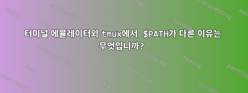 터미널 에뮬레이터와 tmux에서 $PATH가 다른 이유는 무엇입니까?