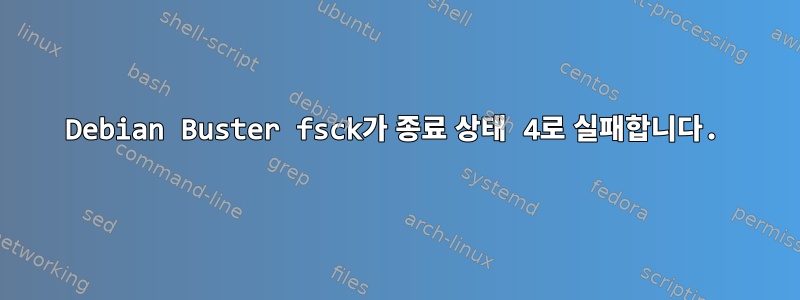 Debian Buster fsck가 종료 상태 4로 실패합니다.