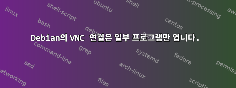 Debian의 VNC 연결은 일부 프로그램만 엽니다.