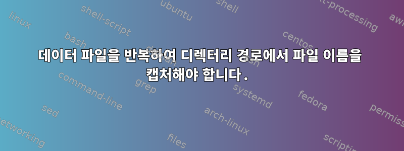 데이터 파일을 반복하여 디렉터리 경로에서 파일 이름을 캡처해야 합니다.