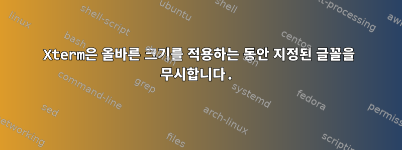 Xterm은 올바른 크기를 적용하는 동안 지정된 글꼴을 무시합니다.