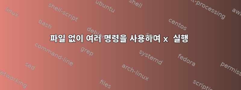 파일 없이 여러 명령을 사용하여 x 실행