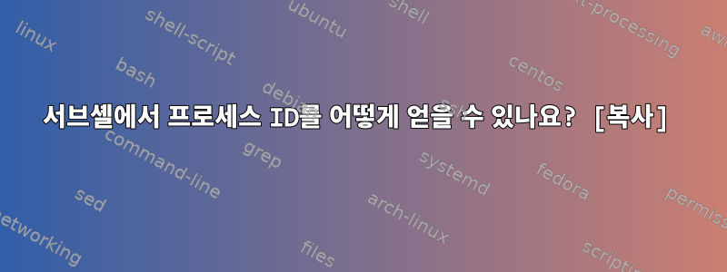 서브셸에서 프로세스 ID를 어떻게 얻을 수 있나요? [복사]