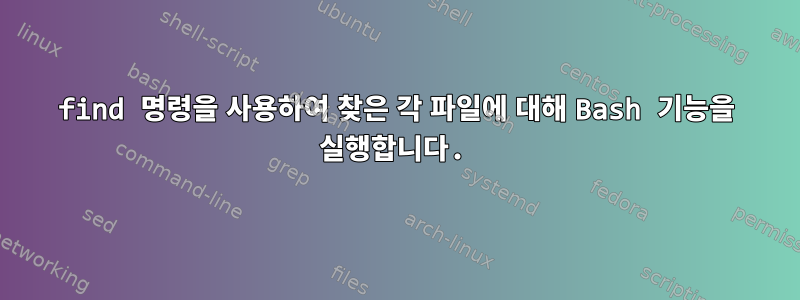 find 명령을 사용하여 찾은 각 파일에 대해 Bash 기능을 실행합니다.