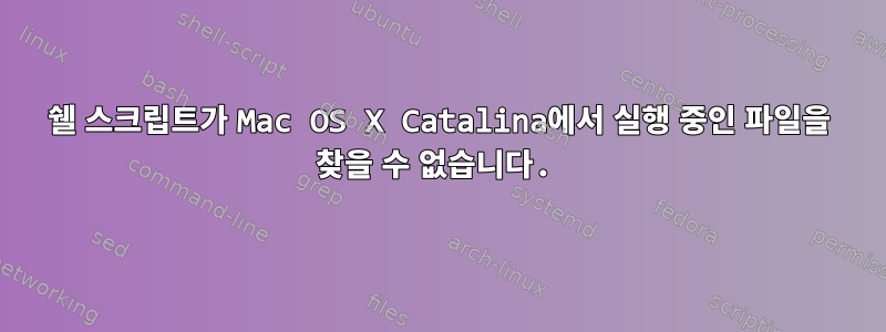 쉘 스크립트가 Mac OS X Catalina에서 실행 중인 파일을 찾을 수 없습니다.