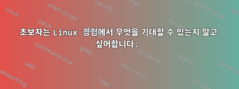 초보자는 Linux 경험에서 무엇을 기대할 수 있는지 알고 싶어합니다.