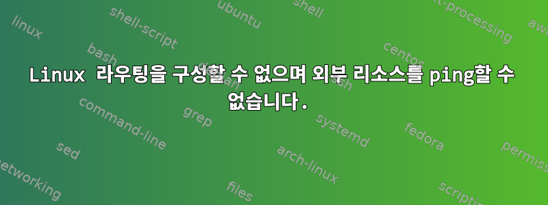 Linux 라우팅을 구성할 수 없으며 외부 리소스를 ping할 수 없습니다.