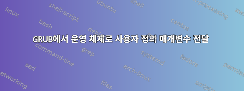 GRUB에서 운영 체제로 사용자 정의 매개변수 전달