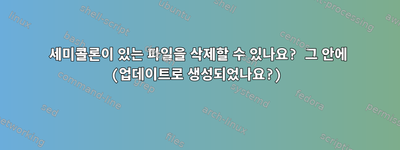 세미콜론이 있는 파일을 삭제할 수 있나요? 그 안에 (업데이트로 생성되었나요?)