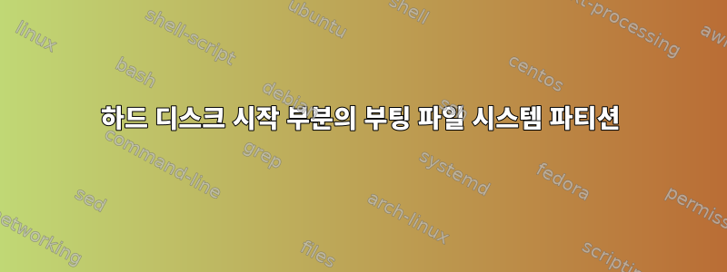 하드 디스크 시작 부분의 부팅 파일 시스템 파티션