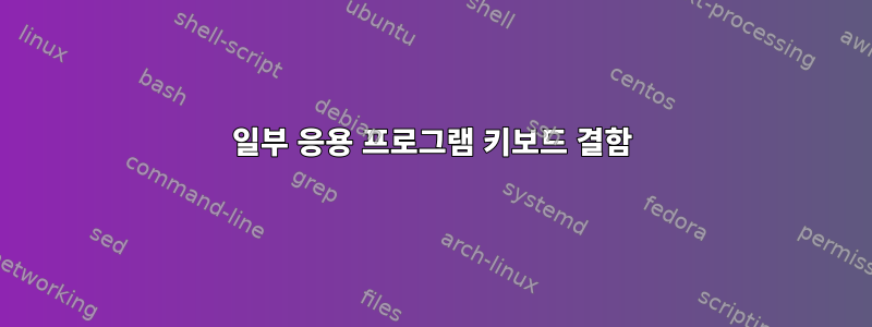 일부 응용 프로그램 키보드 결함