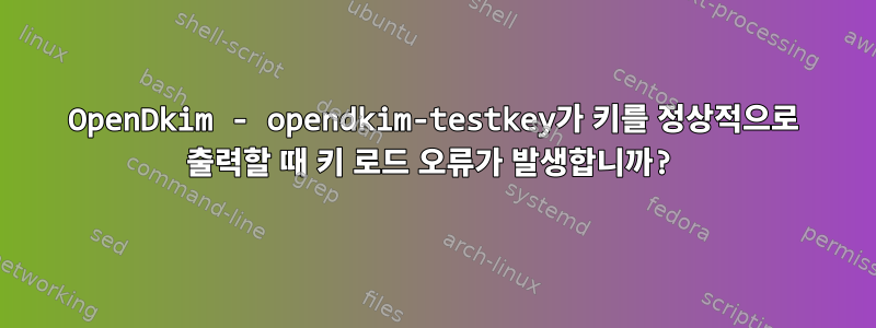 OpenDkim - opendkim-testkey가 키를 정상적으로 출력할 때 키 로드 오류가 발생합니까?