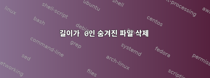 길이가 0인 숨겨진 파일 삭제