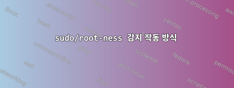 sudo/root-ness 감지 작동 방식