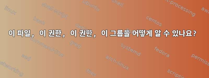 이 파일, 이 권한, 이 권한, 이 그룹을 어떻게 알 수 있나요?