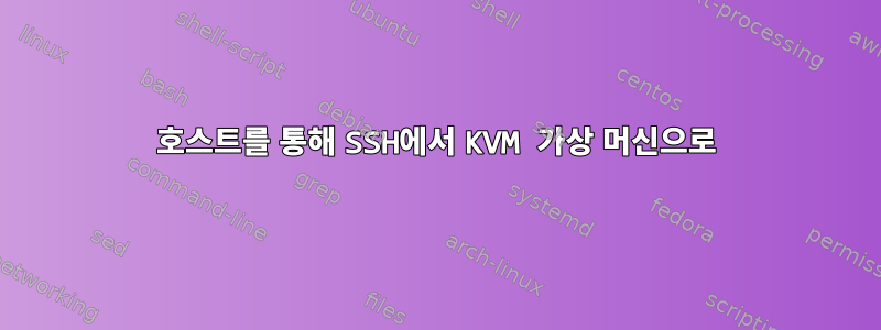 호스트를 통해 SSH에서 KVM 가상 머신으로