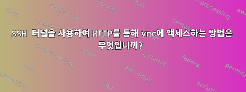 SSH 터널을 사용하여 HTTP를 통해 vnc에 액세스하는 방법은 무엇입니까?