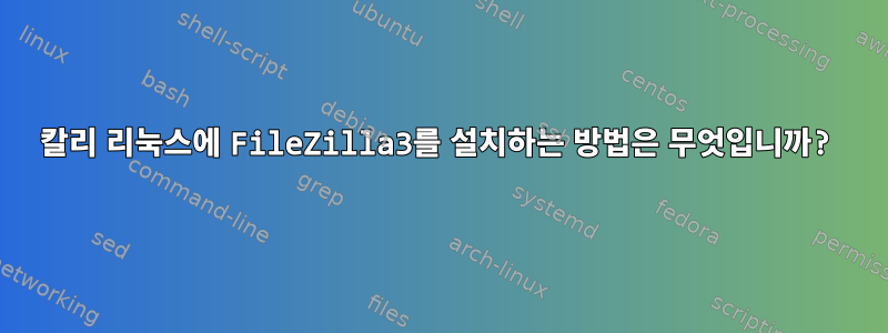 칼리 리눅스에 FileZilla3를 설치하는 방법은 무엇입니까?