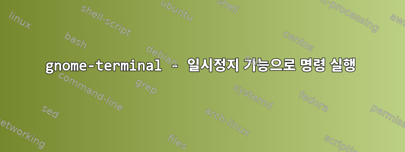 gnome-terminal - 일시정지 기능으로 명령 실행