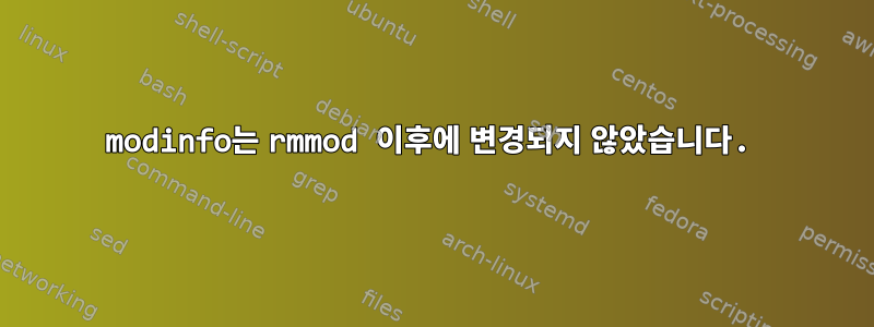 modinfo는 rmmod 이후에 변경되지 않았습니다.