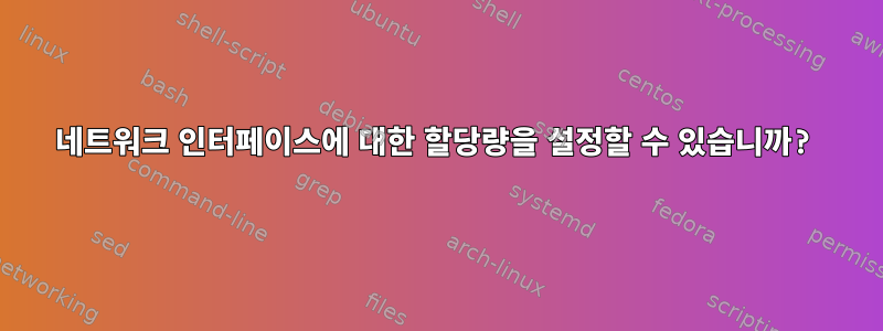 네트워크 인터페이스에 대한 할당량을 설정할 수 있습니까?