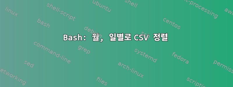 Bash: 월, 일별로 CSV 정렬