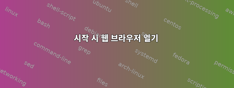 시작 시 웹 브라우저 열기