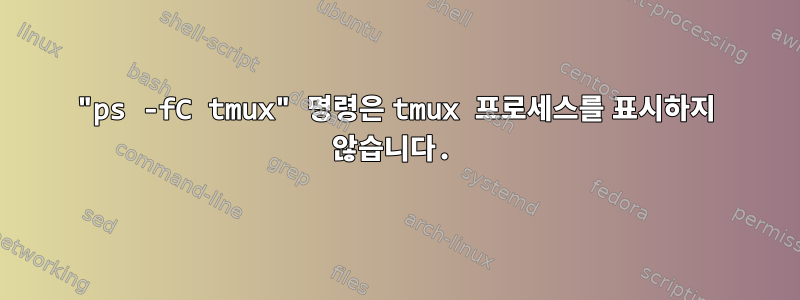 "ps -fC tmux" 명령은 tmux 프로세스를 표시하지 않습니다.