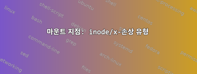 마운트 지점: inode/x-손상 유형