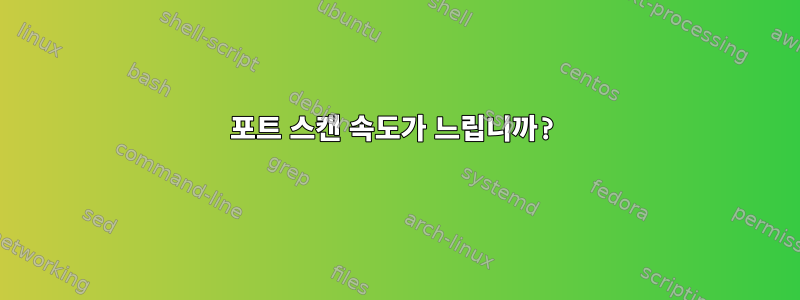 포트 스캔 속도가 느립니까?